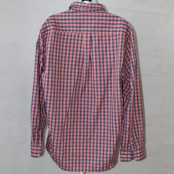Greg Norman Men’s Long Sleeve Button Down Shirt Pink Navy Plaid Striped Size XL - Picture 6 of 8
